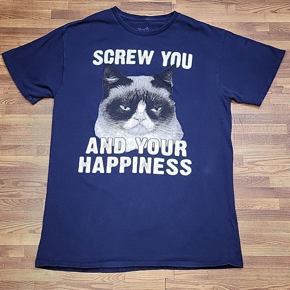 Grumpy Cat Blue Tee-shirt Size Medium